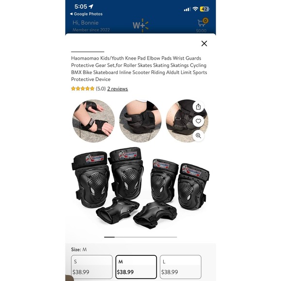 Haomaomao Kids/Youth Knee & Elbow Pads & Wrist Guards Protective Gear Set - MED - Picture 5 of 5